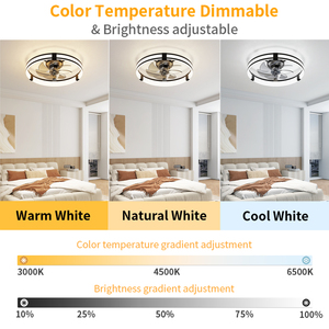 Low Profile Ultra Thin <b>Ceiling</b> Fan <b>Light</b> Silent Copper Motor Reversible Airflow Timing Fan <b>Light</b> For Low <b>Ceiling</b> Room - Product Image 5
