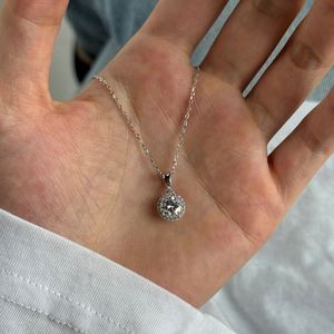 Dylam Charm High <b>Top</b> Jewelry 925 <b>Silver</b> 6.5mm/1ct D Color VVS1 Moissanite Solitaire Pendant Necklaces for Dress up Daily Life - Product Image 5