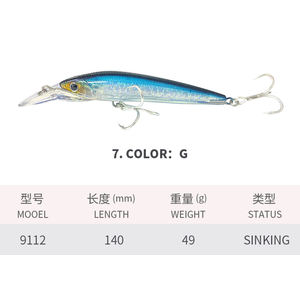 Cebos de Pesca de agua salada 140mm 49g hundimiento lento juego grande curricán señuelo caballa atún Pesca - Product Image 5