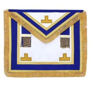Tablier de robe provinciale maçonnique de haute qualité en cuir brodé perles magnétiques décoration Badge à coudre en tissu - Product Image 1