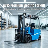 Pengiriman Cepat Forklift Listrik Kapasitas Angkut 3500kg 3.5 Ton Angkat 3m 4.5m 6m Ban Solid Operasi Duduk Forklift Off-Road Penggunaan Luar Ruangan
