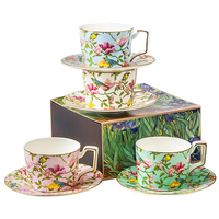 Turkse Stijl Keramische Thee Kop En Schotel Bone China Koffie Kopjes