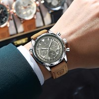 Montre de luxe pour homme Poedagar 960, mode, bracelet en cuir lumineux, montre à quartz, chronographe étanche pour homme, Reloj