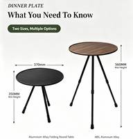 Table de camping pliante portable avec cadre en bambou, petite table réglable en hauteur pour l'extérieur, la cuisine, les pique-niques, les voyages et la maison