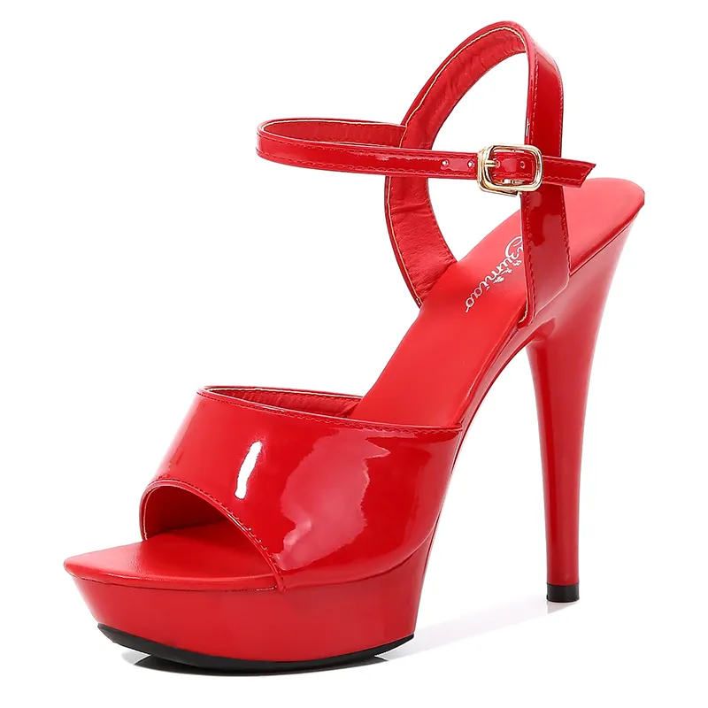 Hot sale summer women shoes sexy designer 13 cm stiletto heel women sandals fashion platform colorful red pole dance shoes women