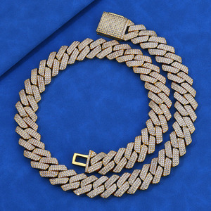 Premium Grade Hip Hop <b>Iced</b> <b>Out</b> Moissanite Cuban <b>Chain</b> 925 Sterling Silver Custom Miami Cuban Link Necklace VVS1 GRA Tester Pass - Product Image 4