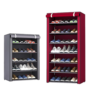 6-Tier Detachable Fabric Shoe <strong>Rack</strong> 36-Pair Folding Boot <strong>Show</strong> Cupboard Cabinet Dustproof Cover Home Organizer Storage Living Room - Product Image 2