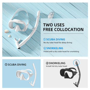 <span class=keywords><strong>Gafas</strong></span> de <span class=keywords><strong>Buceo</strong></span> de Lente Única de Vidrio Templado con Revestimiento de Nuevo Estilo, Máscara de Snorkel con Sistema Dry Top y Juego de Snorkel - Product Image 6