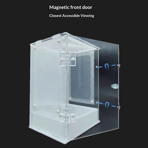Cage d'élevage rectangulaire à double porte à attraction magnétique pour insectes vivants, reptiles, insectes chanteurs et insectes sauteurs, petite et grande taille - Product Image 4