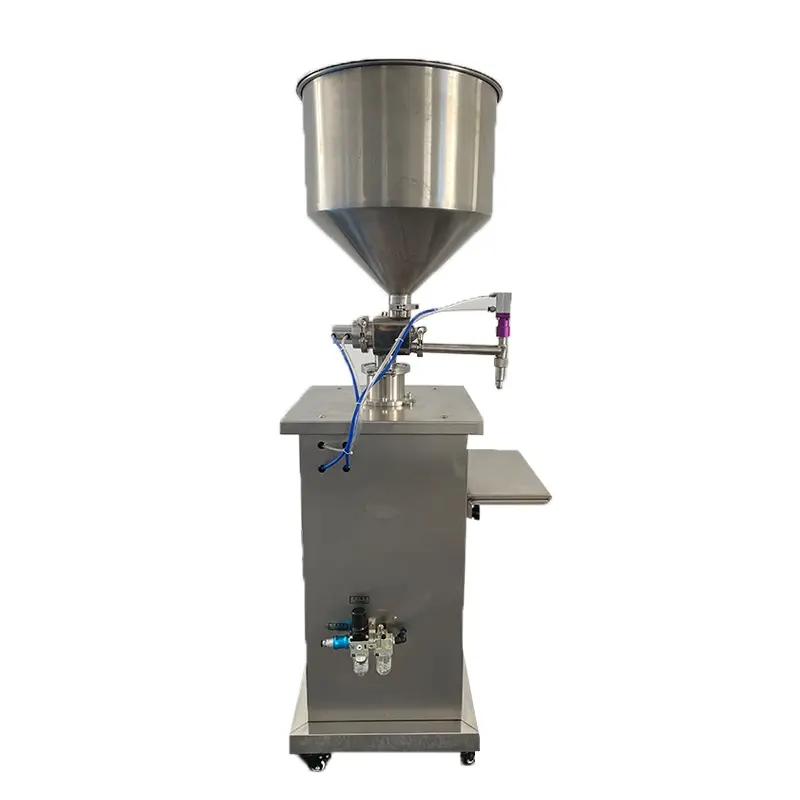 उच्च गुणवत्ता वाली अर्ध-स्वचालित वर्टिकल न्यूमेटिक कॉन्स्टेंट तापमान भरने की मशीन तरल क्रीम भरने की मशीन