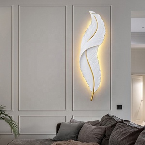 <span class=keywords><strong>Lampada</strong></span> da Parete Moderna di Lusso a LED <span class=keywords><strong>con</strong></span> <span class=keywords><strong>Piume</strong></span> e Luce Dimmerabile per Soggiorno, Sfondo TV e Decorazione Comodino Camera da Letto - Product Image 4