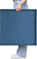 Plateau de service rustique 15x10 pouces, grand plateau en bois pour table basse, plateau en bois bleu