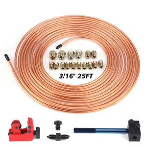Kit de Línea de Freno de 3/16 Pulgadas y 25 Pies, Tubo de Cobre con Herramienta de Abocardado y Cortador para Reparación de Frenos - Product Image 2