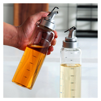 150ml/300ml/500ml/800ml cylindre transparent bouteille vide en verre d'huile d'olive pour la cuisine Sauce soja distributeur de vinaigre huileur Cruet avec couvercle