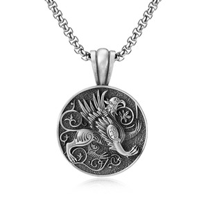 Men's Hip Hop Fashion Pendant Necklace <strong>Western</strong> Myth <strong>Jewelry</strong> Making <strong>Supplies</strong> with Engraved Design - Product Image 5