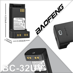 Batería de iones de litio BC-32UV de 2500mAh y 8.4V para walkie talkie Baofeng UV32 con carga USB-C - Product Image 4