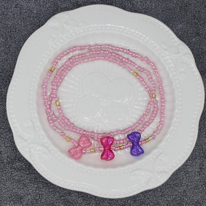 Cadena de Cintura Elástica con Lazo Rosa de 75 cm, Diseño Nuevo de Gaby, Cadena de Cintura con Cuentas, Joyería de Playa - Product Image 2