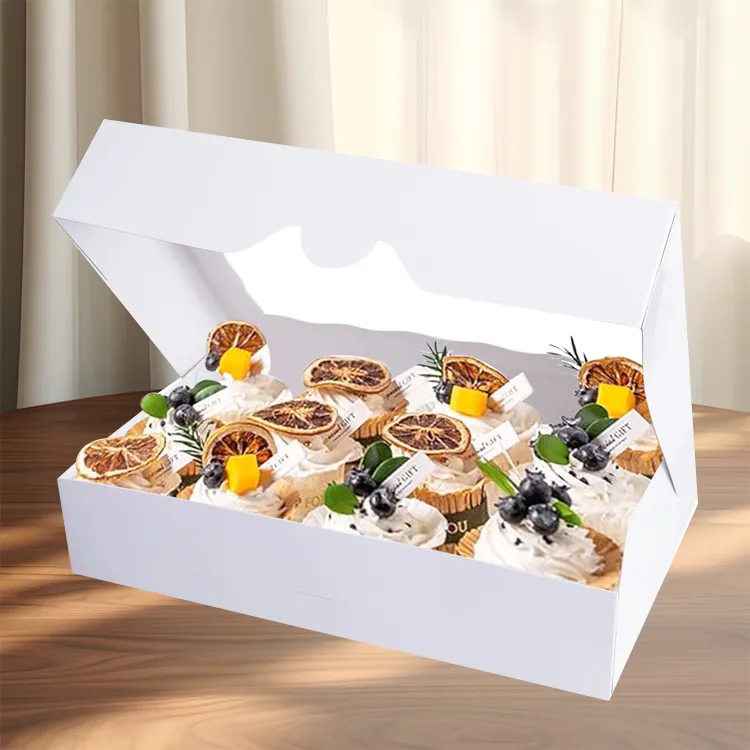 पुन: प्रयोज्य कस्टम लोगो फोल्डिंग 1 पीस लक्जरी बेकरी मोची डोनट पैकेजिंग बॉक्स