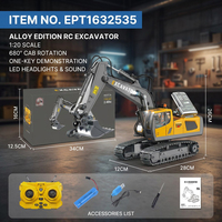 Grue RC 12CH EPT avec lumières et musique, camion de chantier professionnel pour enfants