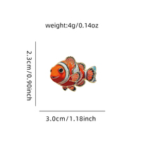 Broches en émail en gros, badges personnalisés, cadeau, design mignon poisson-clown orange, broche en émail poisson marin, alliage métallique doré