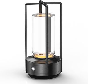 Lámpara de Mesa de Cristal con Batería de Aluminio, Moderna, LED, Recargable, Inalámbrica, con Control Táctil, para Cenas al Aire Libre, Venta al Por Mayor - Product Image 1