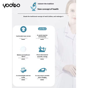 เสื้อโค้ทการแพทย์สำหรับแพทย์เครื่องแบบโรงพยาบาลเสื้อโค้ทผ้าโพลีสีขาวยาวทำจากผ้าฝ้าย - Product Image 5