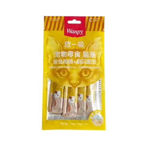 Wanpy Ouyi Pet Snack Bandes pour Chat avec Formule Poulet Chat Grain Humide Frais Emballage Scellé 14g * 5 - Product Image 5