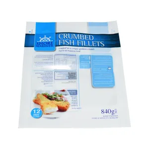 定制印刷标志热封袋带窗口三面密封冷冻食品储存塑料真空袋肉类包装