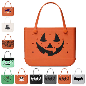 <span class=keywords><strong>Borsa</strong></span> da Spiaggia in EVA con Logo Personalizzato, Stampa <span class=keywords><strong>Vintage</strong></span> di Zucca e Fantasma di Halloween, Impermeabile e di Grande Capacità - Product Image 1