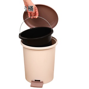 Cubo de basura cilíndrico con pedal para interiores, para cocina, baño, dormitorio, a prueba de olores. - Product Image 1