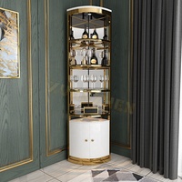 Meuble de salon en métal, armoire de rangement pour vin en acier inoxydable, meuble à vin avec étagères en verre, armoire réfrigérante pour vin, casier à vin
