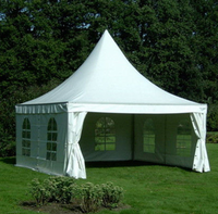 Carpa Gazebo Pagoda de Lujo Panda con Cubierta de PVC y Perfil de Aluminio 10x10 con Refuerzo Recto para Fiestas y Eventos al Aire Libre