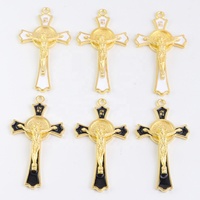 Croix religieuse de saint Benoît en bois noir ou blanc de 2 pouces