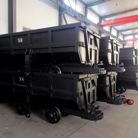 Nouveau Chariot Minier à Double Éjection Latérale 1,2 m 1600 kg, Déchargement Automatique Fluide, Chariot à Benne Basculante Latérale Motorisée pour Scories