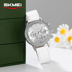 Reloj de Pulsera de Negocios de Lujo para Mujer Skmei 9384 con Esfera de Diamantes, Correa de Cuero, Multifuncional, Resistente al Agua 3ATM, Reloj de Cuarzo - Product Image 4