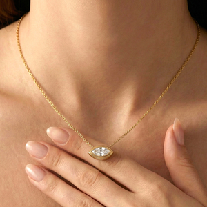 สร้อยคอแฟชั่นแบบโชคเกอร์จาก PROVENCE สร้อยคอทองคำ 18k ประดับเพชร CVD แท้ 2 กะรัต จี้เพชรสำหรับผู้หญิง สร้อยคอเพชรแล็บ - Product Image 2