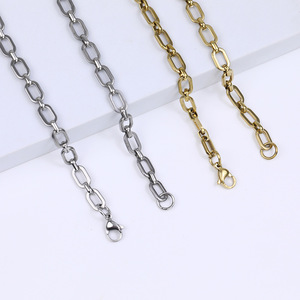 Fábrica pequeña europea y americana al por mayor vintage plata oro Acero inoxidable hombres punk viento collar - Product Image 1