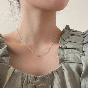 Cherry Necklace For Women Silver Clavicle Chain Plain Pendant Everyday Wear Fine Beaded Jewelry - Product Image 2