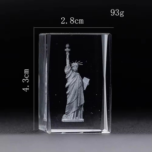 Danh dự của pha lê 3D laser khắc trống pha lê khối thủy tinh thủ công mỹ nghệ tùy chỉnh bức tượng của tự do New York Thành Phố Pha Lê Cube - Product Image 4
