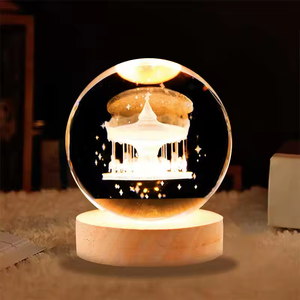 Lampada Notturna Creativa Serie Universo, Sfera <span class=keywords><strong>di</strong></span> <span class=keywords><strong>Cristallo</strong></span> 3D con Luce LED - Product Image 5