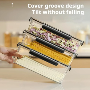 1.5L Black Airtight Kitchen <b>Storage</b> <b>Containers</b> Stackable <b>Pasta</b>/Noodle/Spaghetti with Lids for Camping - Product Image 6