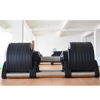 Ensemble d'haltères réglables 40kg avec poignée métallique antidérapante pour exercice de gymnastique, poids ajustable de 80 lb