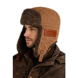 قبعة تروبر مخصصة دافئة على الطراز الروسي، قبعة تزلج شتوية للجنسين مع أغطية للأذنين، مناسبة للرياضة والصيد والحفلات - Product Image 4