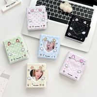 Classeur de cartes 3 pouces motif oreilles de dessin animé, Porte-cartes 1 compartiment, Album de rangement pour photocartes, Album de photocartes Polaroid pour collection de stars
