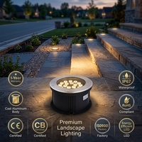 Lumière de jardin encastrée RGB étanche IP67 12V/24V/220V en aluminium moulé, LED extérieure enterrée, contrôlable par application/télécommande, dimmable