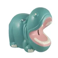 Kotak Penyimpanan Koin Berbentuk Kustom, Celengan Besar Model Hippo Bank Hijau Keramik untuk Anak-anak