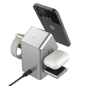 Chargeur sans fil pliable <span class=keywords><strong>3</strong></span> en 1 15W, chargeur sans fil rapide, station de charge rapide magnétique pour iPhone, iWatch, <span class=keywords><strong>AirPods</strong></span> - Product Image 2
