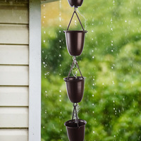 Chaîne de pluie en fer de style japonais, imperméable, avec clochettes décoratives pour villa, gouttière, descente de toit
