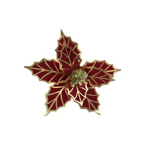 ดอกไม้ก้านสั้น สีบอร์โดซ์และสีทอง ขนาดกลาง 28ซม. สูง 20ซม. - Product Image 1