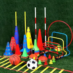Soccer Disc Cone Training Marker Football Soccer Sports Training Cones Flexible Hurdles Agility Cones Kit With Carry Bag